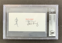 Nike: Phil Knight Signed Personal Business Card (Beckett/BAS Encapsulated)