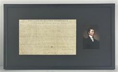 President James Monroe Signed 1822 Land Grant in Framed Display (Third Party Guaranteed)