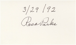 Rosa Parks Signed & Dated 3" x 5" Index Card (Beckett/BAS LOA)