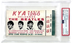 The Beatles: Original Candlestick Park Ticket Stub (8/29/1966) - The Bands Final Live Concert Performance! (PSA/DNA Encapsulated)
