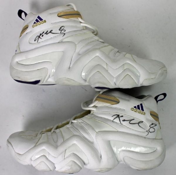1999 Kobe Bryant Game Worn & Signed Adidas Basketball Sneakers - Worn 4-19-1999 vs. Vancouver (PSA/DNA)