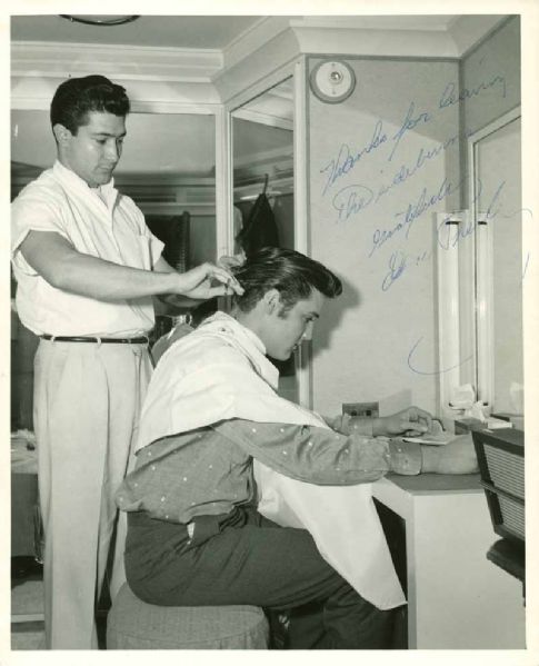 Elvis Presley Signed 8" x 10" Black & White Photograph w/ "Thanks for Leaving the Sideburns" Inscription! (PSA/DNA)