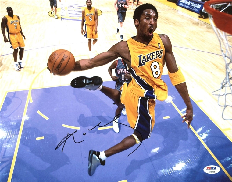 Kobe Bryant Signed 11" x 14" Color Photo - PSA/DNA Graded GEM MINT 10!