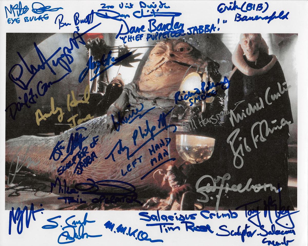 STAR WARS Jabba the Hutt Sculptor John Coppinger signed 8x10 photo IMAGE No1 