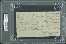 William Henry Harrison Scarce Signed Document (PSA/DNA Encapsulated)