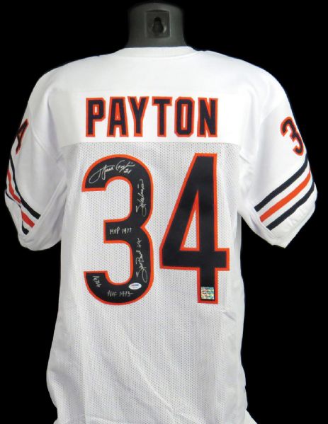  Walter Payton Signed Chicago Bears Jersey with 5 Handwritten Stats (PSA/DNA)