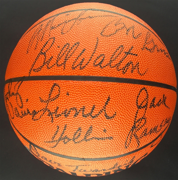 1976-77 NBA Champion Portland Trail Blazers Team Signed NBA Basketball w/ Ramsey, Walton & Others! (Upper Deck)