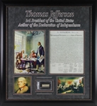 Thomas Jefferson Signed Document Segment in Unique Declaration of Independence Framed Display (PSA/DNA Encapsulated)