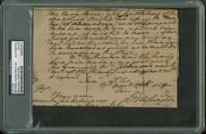 President George Washington Signed & Handwritten 4" x 6.5" Letter (PSA/DNA Encapsulated)