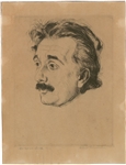 Albert Einstein Signed 8" x 11" Detailed Original Artist Etching (PSA/DNA)