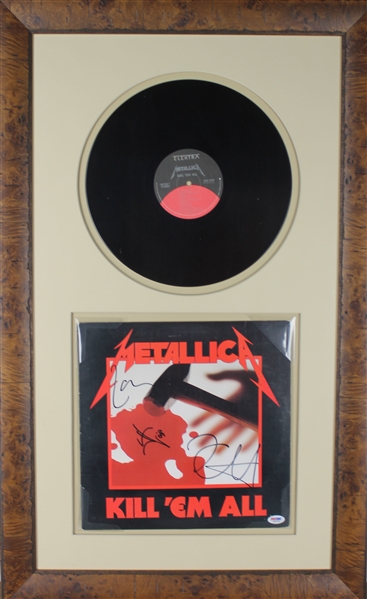Metallica Group Signed & Framed "Kill Them All!" Album w/ 3 Signatures (PSA/DNA)