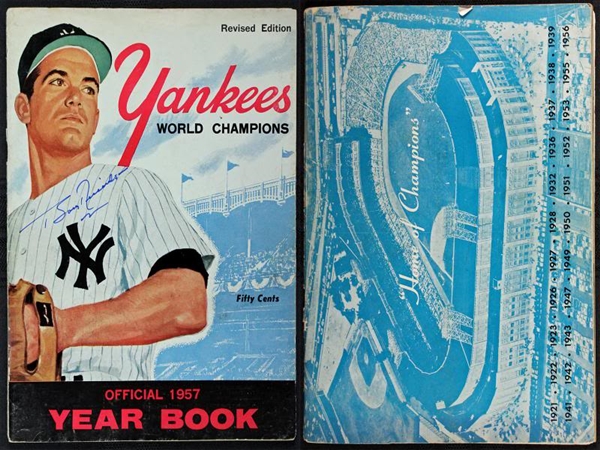 1957 N.Y. Yankees (AL Champs) Team Signed Vintage Yearbook w/ Mantle, Martin, Berra, etc. (35 Sigs)(JSA)