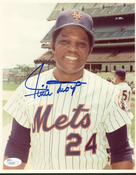 Willie Mays Signed 8" x 10" Mets Photograph (JSA)