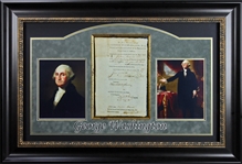 President George Washington Signed 1783 Military Discharge Document in Beautiful Framed Display (PSA/DNA)
