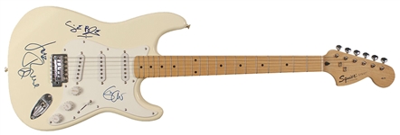 Cream Ultra Rare Group Signed Cream-Colored Fender Strat Guitar w/Clapton, Bruce & Baker! (Epperson/REAL)