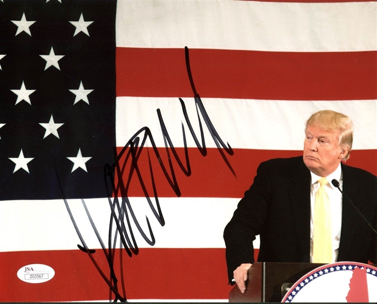 President Elect Donald Trump Signed 8" x 10" Color Photo (JSA)