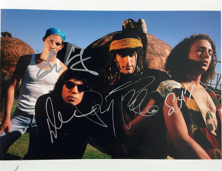 Janes Addiction Rare In-Person Group Signed 11" x 14" Color Photo with All Four Original Members! (PSA/JSA Guaranteed)