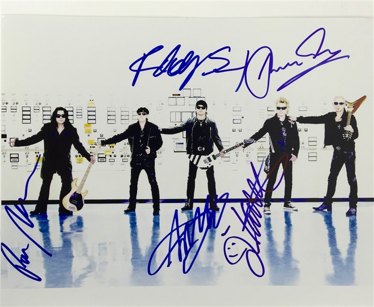 The Scorpions Desirable Signed 11" x 14" Color Photo with All Five Members! (PSA/JSA Guaranteed)