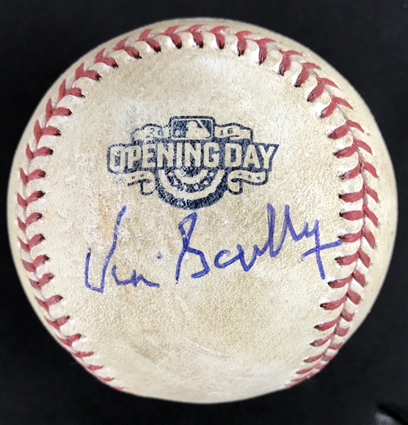 Vin Scully Rare Signed & Game Used OML Baseball from Dodgers 2016 Opening Day Game :: 4-12-16 LAD vs AZ (PSA/DNA & MLB Holo)
