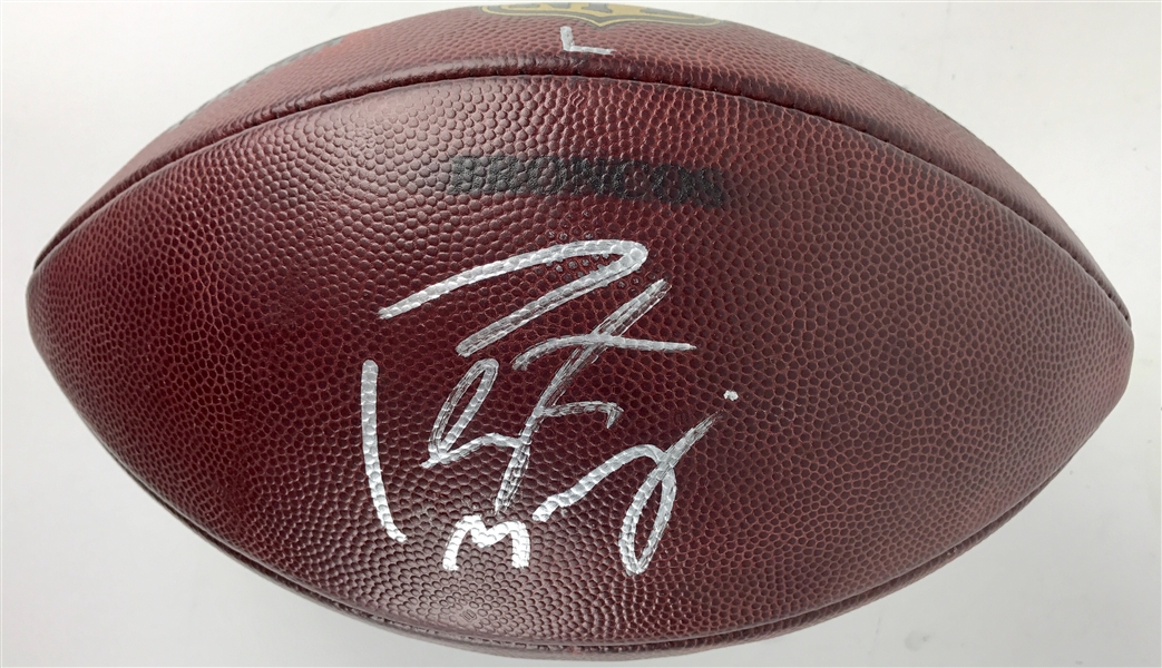 Peyton Manning Signed Denver Broncos Game Used NFL Leather Game Model Football (Beckett/BAS)