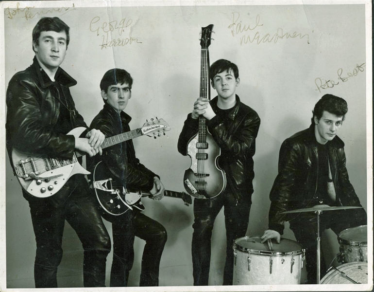 The Beatles: EXTREMELY Early Group Signed 6.5" x 8.5" Cavern Club Photograph w/ Pete Best (Caiazzo & TPA Guaranteed)