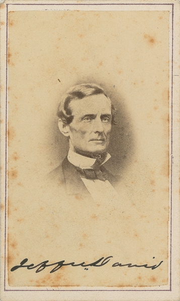 Jefferson Davis Rare Near-Mint Signed Carte-De-Visite Portrait Photograph (TPA Guaranteed)
