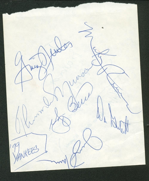 1979 NY Yankees Signed 4" x 6" Album Page w/ Munson/Berra Combo! (JSA)