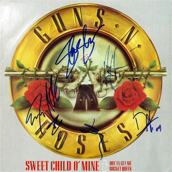 Guns N Roses Signed "Sweet Child O Mine" Single Album (5 Sigs)(PSA/DNA)