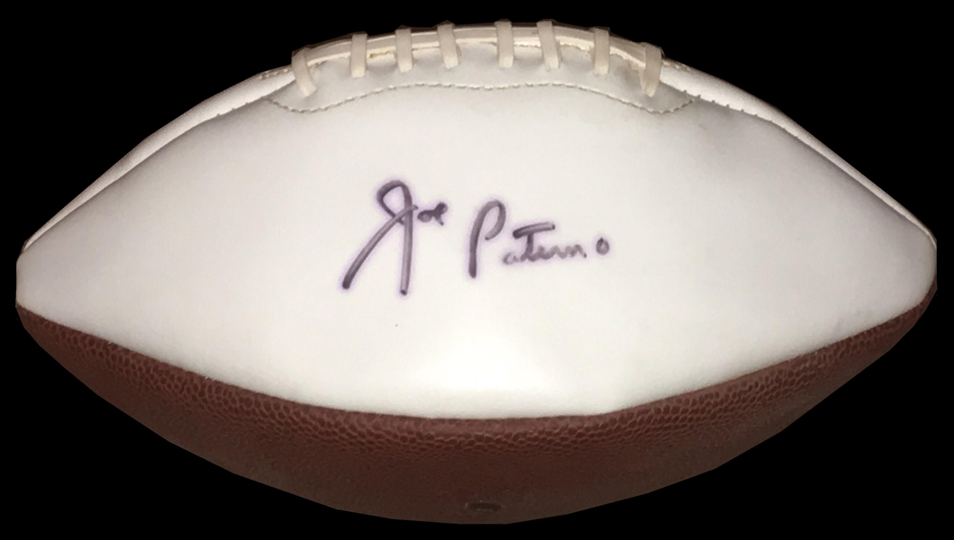 Joe Paterno Signed White Panel Penn State Logo Football (TPA Guaranteed)