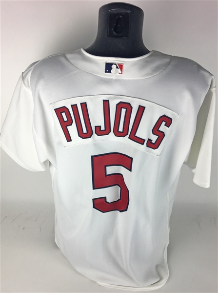 Albert Pujols Game Worn/Used 2001 Rookie St. Louis Cardinals Jersey- Mears Graded A-5!