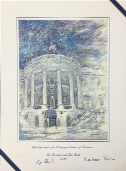 President George H.W. Bush & Barbra Bush 1989 Holiday Card (TPA Guaranteed)