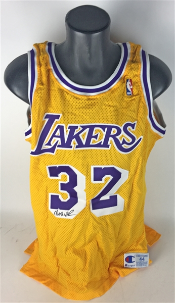Magic Johnson Signed & Game Used/Worn 1990/91 Los Angeles Lakers Home Jersey (DC Sports)