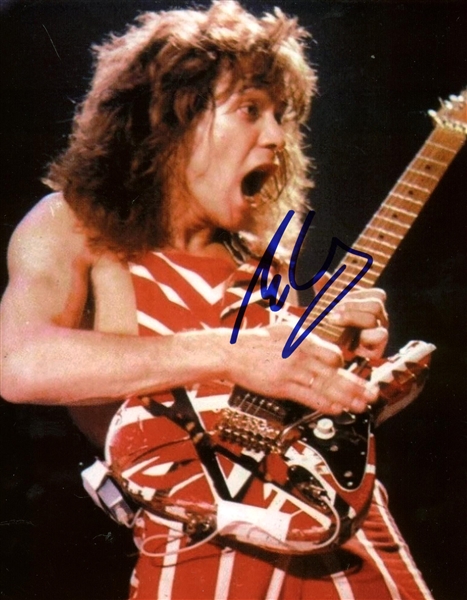 Eddie Van Halen Signed 8" x 10" On-Stage Color Photograph (TPA Guaranteed)