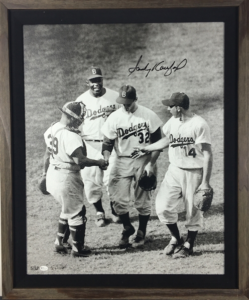 Sandy Koufax Rare Limited Edition Signed 16" x 20" Canvas Perfect Game Photograph (TPA Guaranteed)