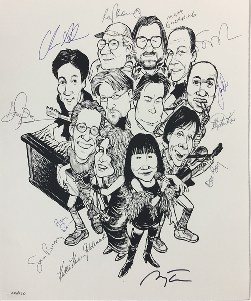 The Rock Bottom Remainders Signed 11" x 17" Lithograph w/ King, Groening & Others (TPA Guaranteed)
