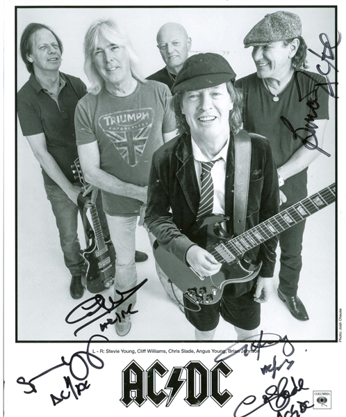 AC/DC: Group Signed 8" x 10" Promotional Photographs w/ 5 Signatures! (TPA Guaranteed)