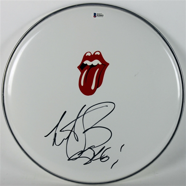 The Rolling Stones: Charlie Watts Signed 14" Drumhead (BAS/Beckett)