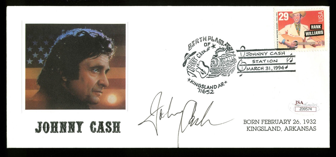 Johnny Cash Rare Vintage Signed Commemorative Cachet (JSA)