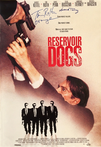 Reservoir Dogs Signed 27" x 41" Movie Poster with Tim Roth & Lawrence Tierney (Beckett/BAS Guaranteed)