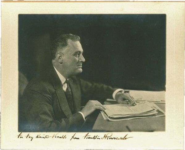 Franklin D. Roosevelt Superb Signed 9.5" x 13.5" Harris & Ewing Photograph w/ Exceptional Autograph (JSA)