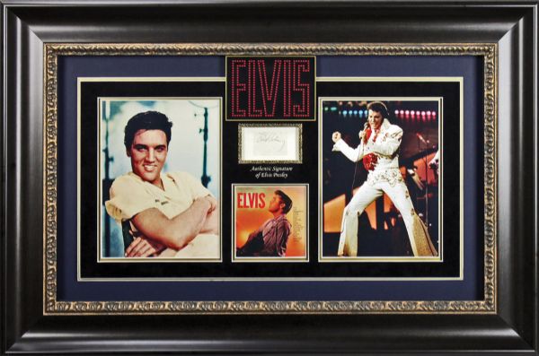 Elvis Presley Vintage Ballpoint Pen Autograph in Custom Framed Display (PSA/DNA)