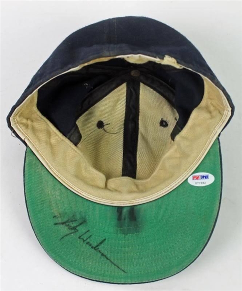 Rickey Henderson Game Worn & Signed NY Yankees Baseball Cap (PSA/DNA & Medeima)