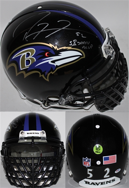 Ray Lewis Signed Baltimore Ravens PROLINE Helmet w/ "SB XXXV MVP" Inscription and Bane Face Mask! (PSA/DNA)