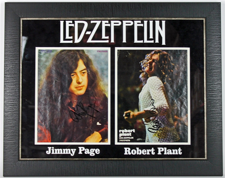 Led Zeppelin: Jimmy Page & Robert Plant Signed & Framed Magazine Photo Display (PSA/DNA)