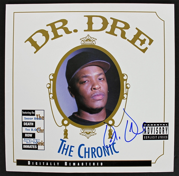 Dr. Dre Rare Desirable Signed "The Chronic" Album Cover (PSA/DNA)