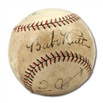 Babe Ruth & Lou Gehrig Amazing Dual Signed OAL Baseball (Beckett/BAS & PSA/DNA)