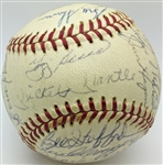 1961 Yankees Vintage Team Signed OAL Baseball w/ Mantle, Maris & No Club House Signatures! (PSA/DNA)