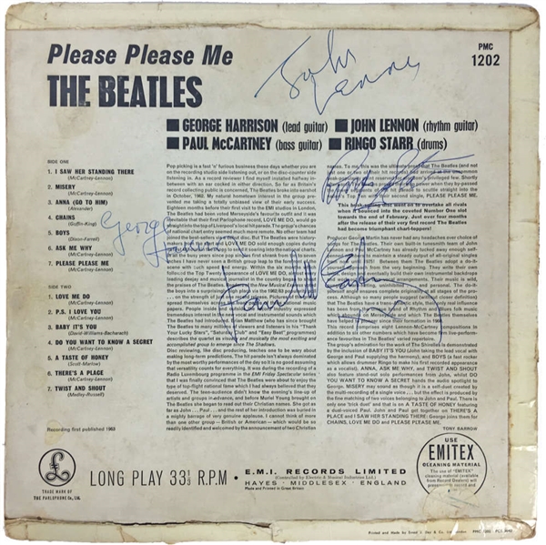 The Beatles: Stunning Signed "Please Please Me" Record Album w/ Massive Autographs!(PSA/DNA)