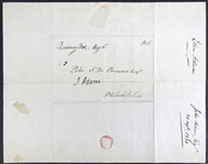 President John Adams Signed 1824 Free Frank Envelope Panel (Beckett/BAS Guaranteed)