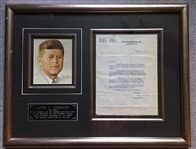 President John F. Kennedy Signed 1953 Senate Letter w/ Defeating the "Republican Sweep" Content! (Beckett)